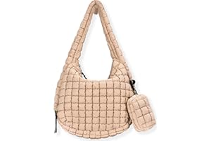 GASSDA Puffer Tote Bag for Women Quilted Tote Bag Large Crossbody Bag Puffy Bag Lightweight Carryall Bag for Women