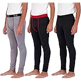 Real Essentials 3 Pack: Youth Boys Compression Pants Leggings Tights Baselayer Cold Gear for Sports Football Basketball