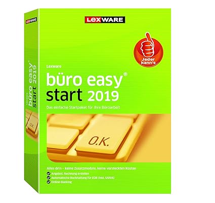 Lexware büro easy start 2019 Minibox (Jahreslizenz)|für Kleinunternehmer und Existenzgründer|Bürosoftware mit Basisfunktionen