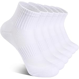 Kids Socks Boys Girls Ankle Socks Cotton Cushioned Crew Sock 6 Pairs | Boy Girl Athletic Quarter Socks Low Cut Running Footba