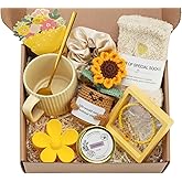 CabyGift Sunflower Gifts for Women, Unique Birthday Gifts for Women, 10pcs Get Well Soon Gift Baskets, Care Package Sending Sunshine Box for Mom, Wife, Sister, Best Friend,Teen Girls