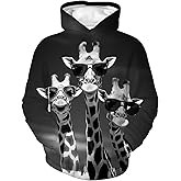 Zenzenze Horse Hoodies for Boys Girls 3D Printed Hooded Sweatshirts Long Sleeve Pullover Hoodie with Pocket 6-16 Years