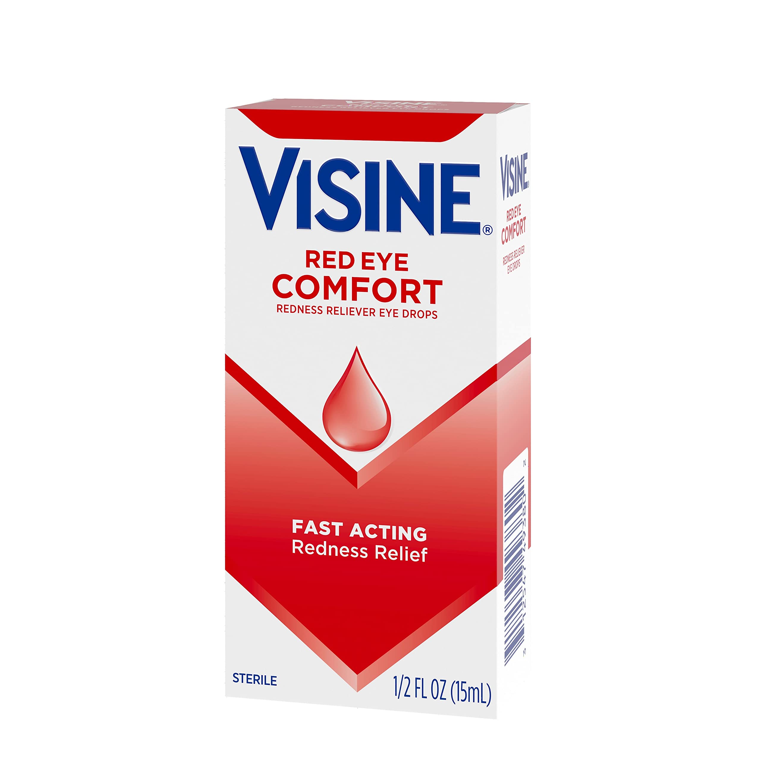 Visine Red Eye Comfort Redness Relief Eye Drops to Help Relieve Red Eyes Due to Minor Eye Irritations Fast, Tetrahydrozoline HCl, 0.5 fl. oz