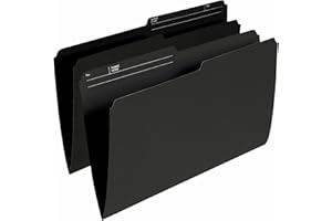 Pendaflex File Folders, 1/2 Cut Tab, Legal Size, Black, Durable Paper Stock, Box of 100, Ideal for Office/Home/School Organiz