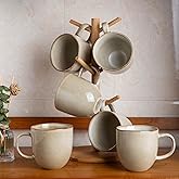 AmorArc 12oz Coffee Mugs, Ceramic Coffee Mugs set of 6 for Man, Woman, Dad, Mom, Modern Coffee Mugs with handle for Latte/Cappuccino/Milk/Cocoa. Dishwasher&amp;Microwave Safe, Cappuccino