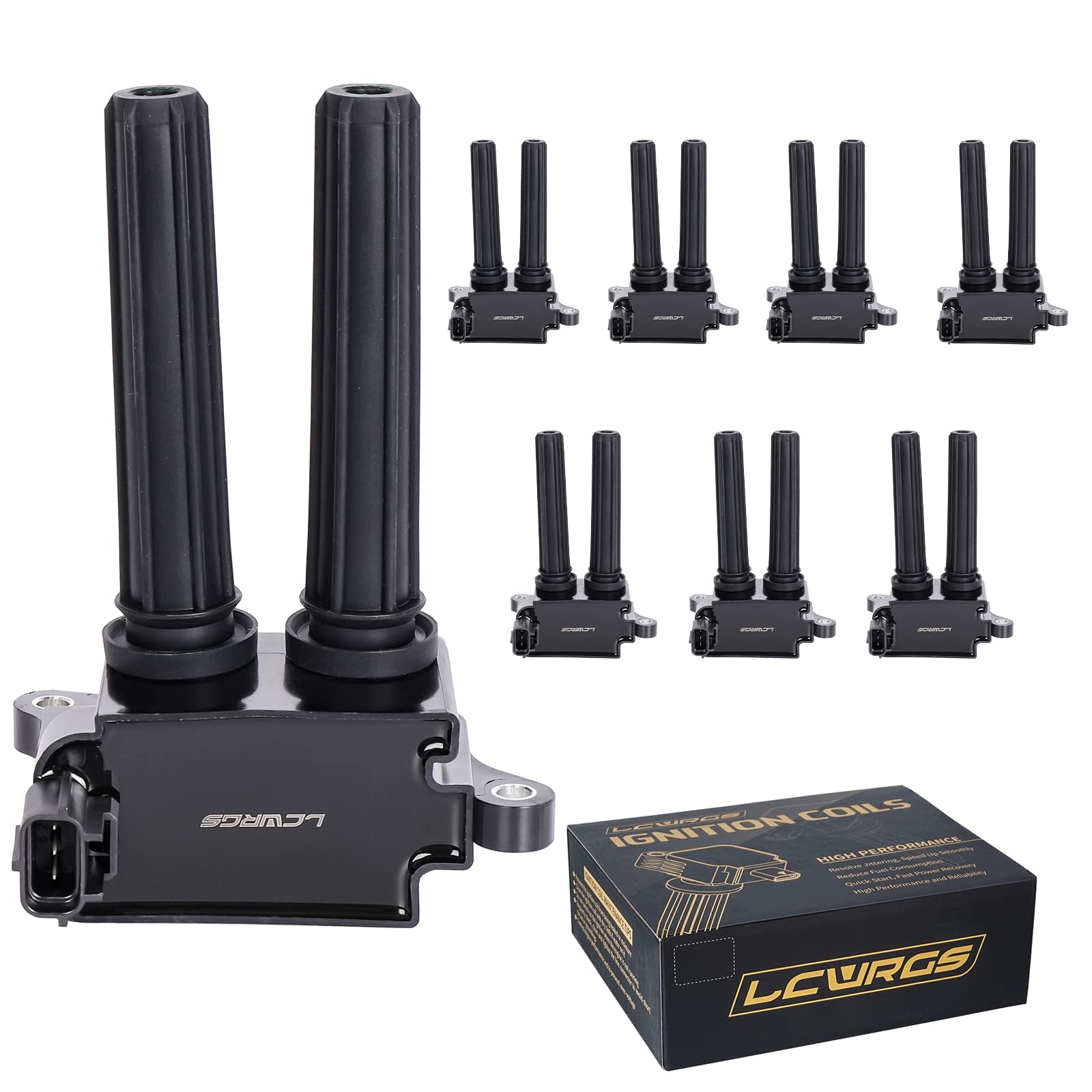 Photo 1 of Pack of 8 Ignition Coils for 5.7 V8 HEMI Dodge Ram 1500 2500 3500 Charger Durango Chrysler 300 Jeep Grand Cherokee 2006 2007 2008 2009 2010 2011 2012 2013 2014 2015 Coil Packs Replaces# UF504