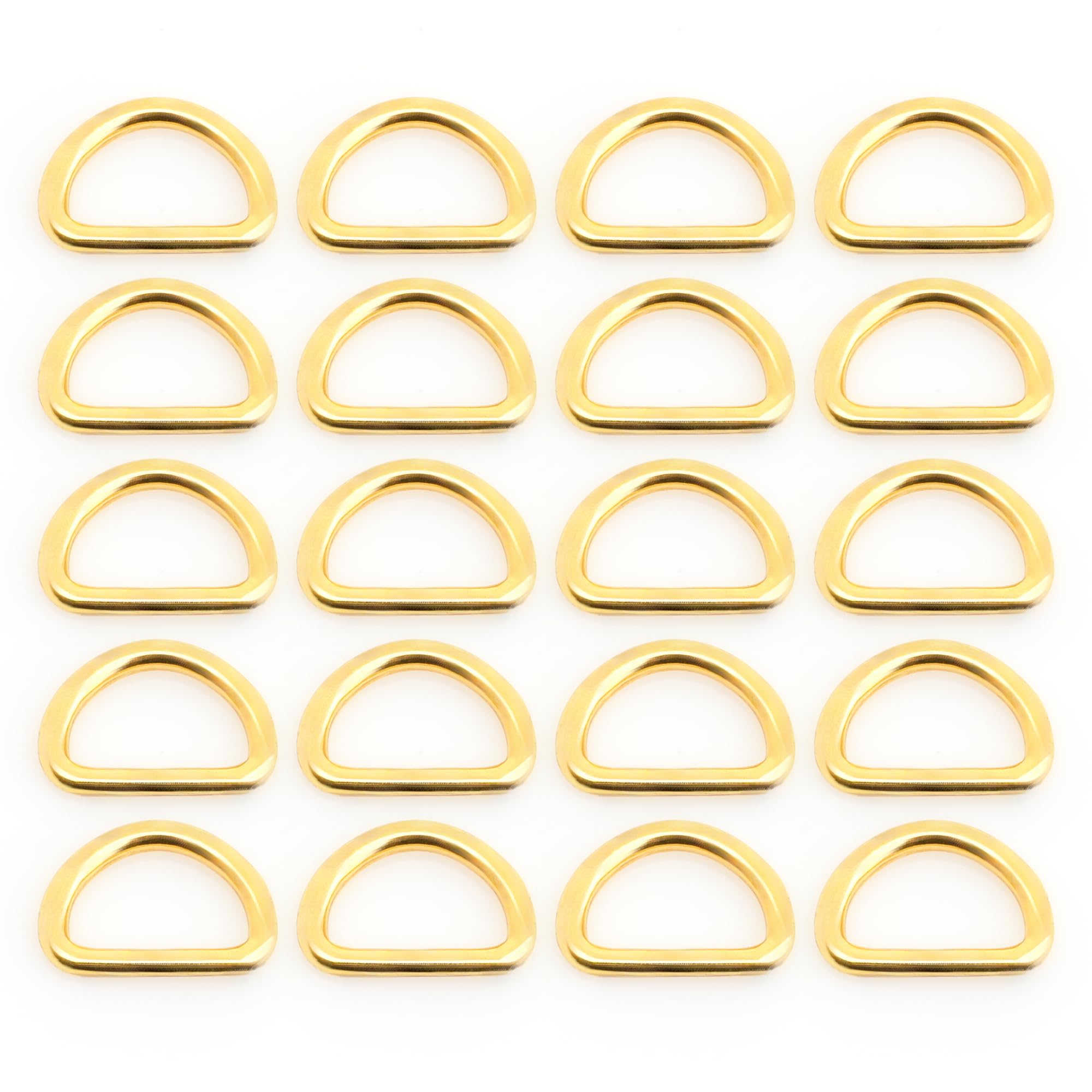 CRAFTMEMORE 3/8 or 1/2 Inch Tiny D-Ring Findings Metal Welded D Rings for Zipper Puller Lanyard Purse Making DIY Craft 50pcs (Gold, 3/8 Inch)