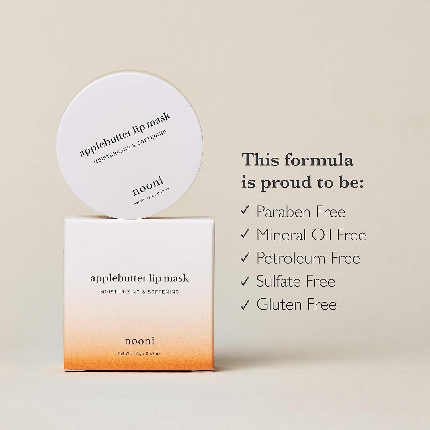 NOONI Applebutter Lip Balm with Shea Butter, AHAs, and Vitamins A, C & E | Moisturizing Lip Mask Overnight | Korean Skincare for Cracked Lip Repair | Cruelty-free, Gluten-free, Paraben-free : Beauty