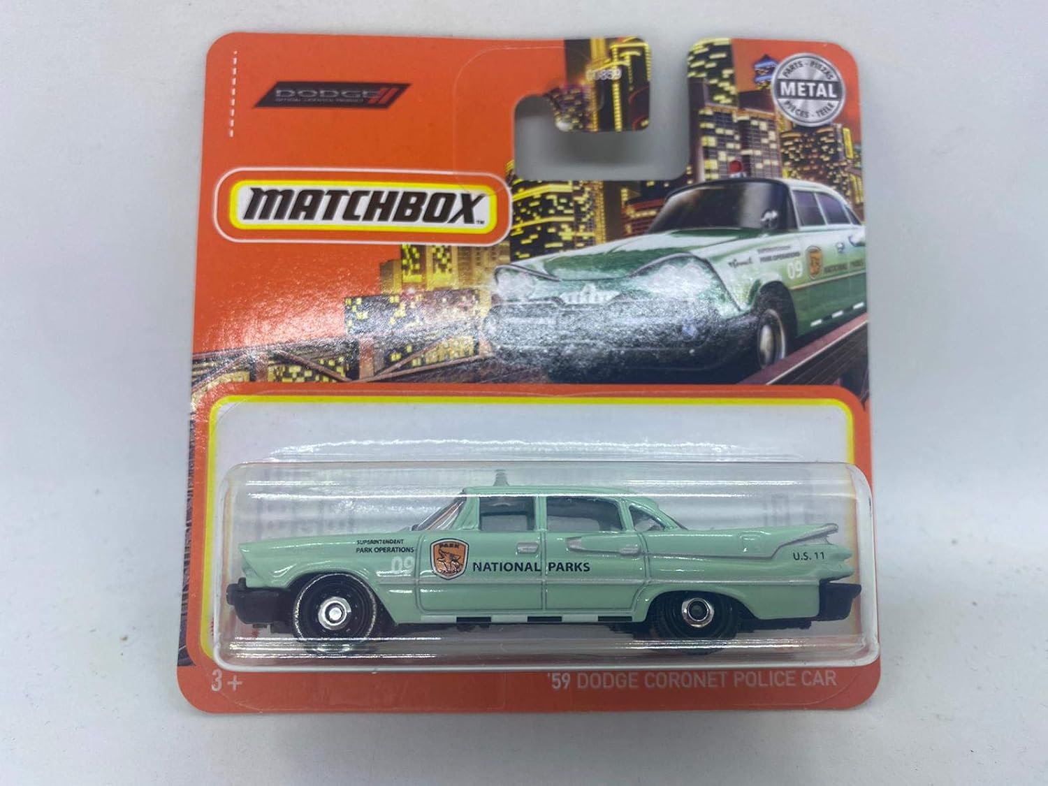 Matchbox 2021 #71 &ndash; Dodge Coronet Police Car 1959 &ndash; National Parks &ndash; Scala 1/64