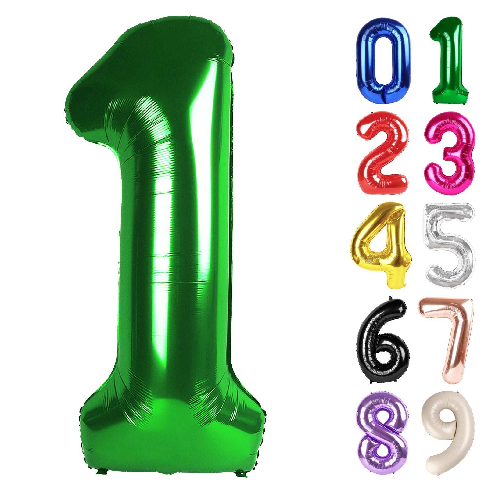 Photo 1 of 1 Balloon - Dark Green Birthday Number Balloons, 40 Inch Large Foil Balloons for Men Women Boys Girls Dark Green Themed Birthday Decorations