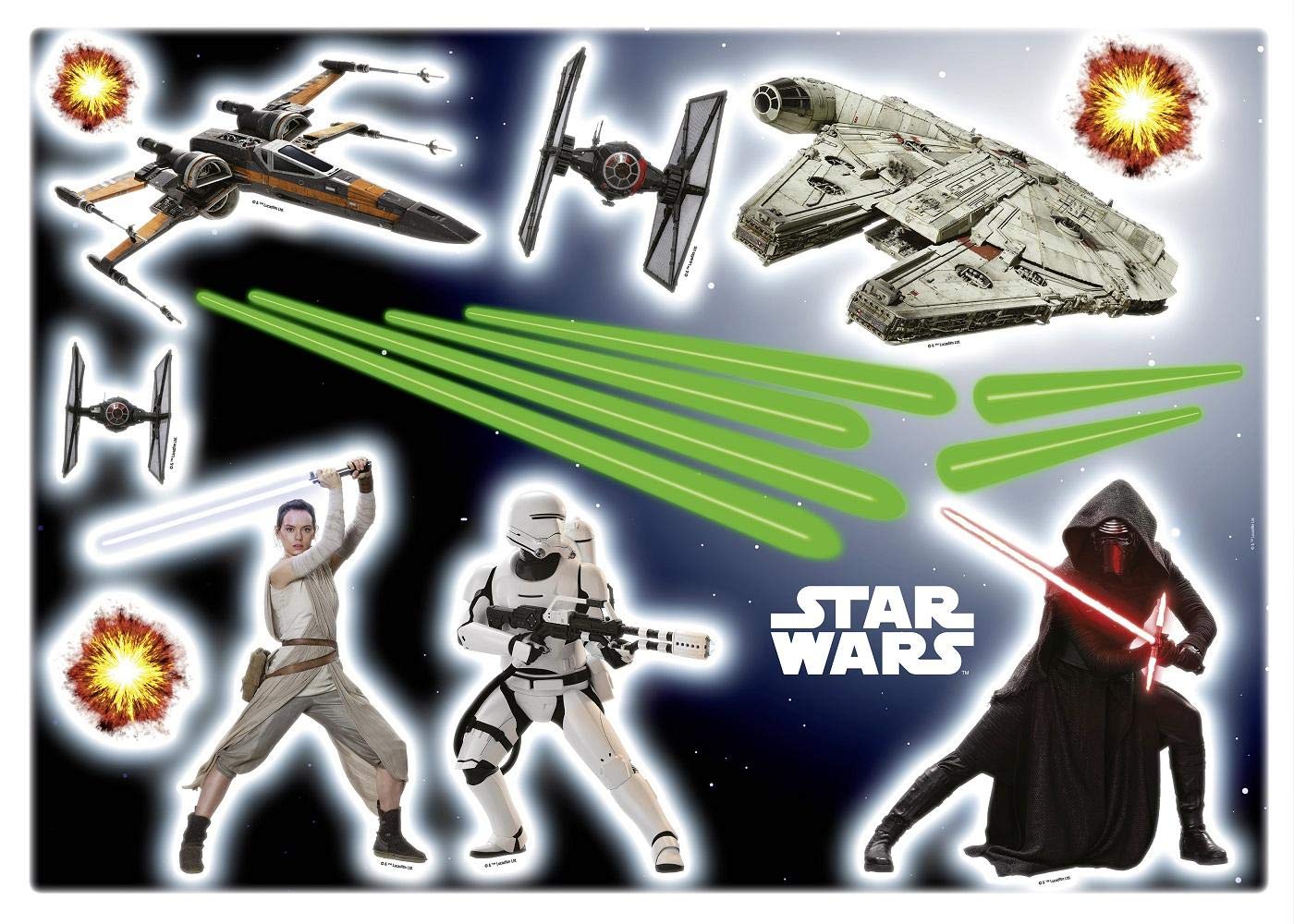 Komar 14029h Decorative Sticker Star Wars Black/White/Grey