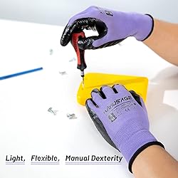 MANUSAGE Safety Work Gloves, Nitrile Work Gloves