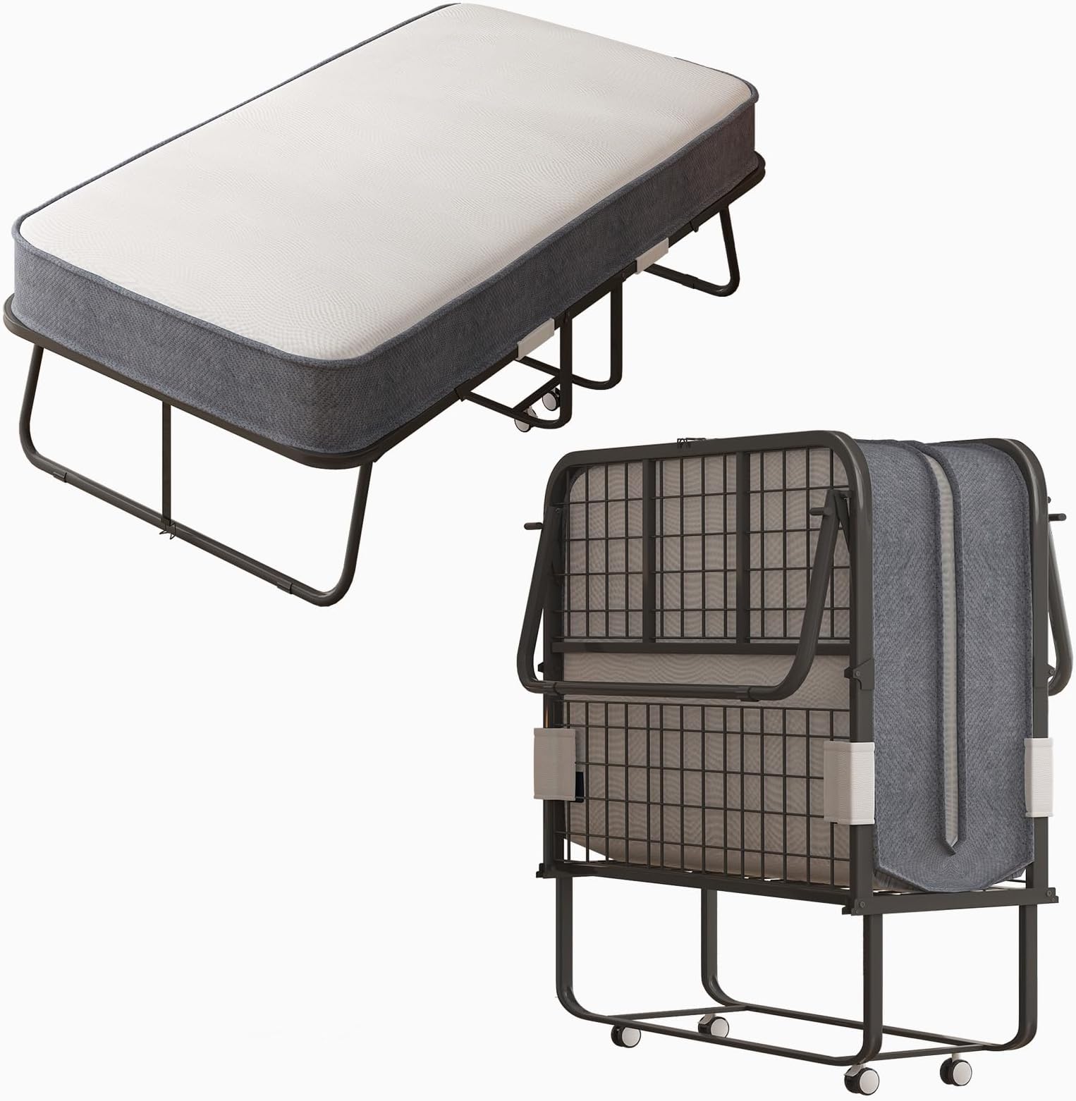 ZAFLY Folding Bed with 4 Inch Folding Mattress,Twin Size Portable