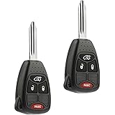 Car Key Fob Keyless Entry Remote fits 2004-2008 Chrysler Pacifica / 2005-2007 Jeep Liberty (M3N5WY72XX 4-btn, Set of 2)