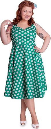 plus size green polka dot dress