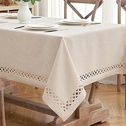 MIULEE Natural Thick Polyester Linen Rectangle