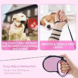 ANCOOLE Retractable Dog Lead 5M 16FT Pink, 360° Tangle-Free, Anti-Slip Grip view 4