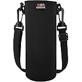 Nuovoware Water Bottle Carrier, Premium Neoprene Portable Insulated Water Bottle Holder Bag with Adjustable Shoulder Strap Fit Stainless Steel, Glass, Plastic Bottles & More