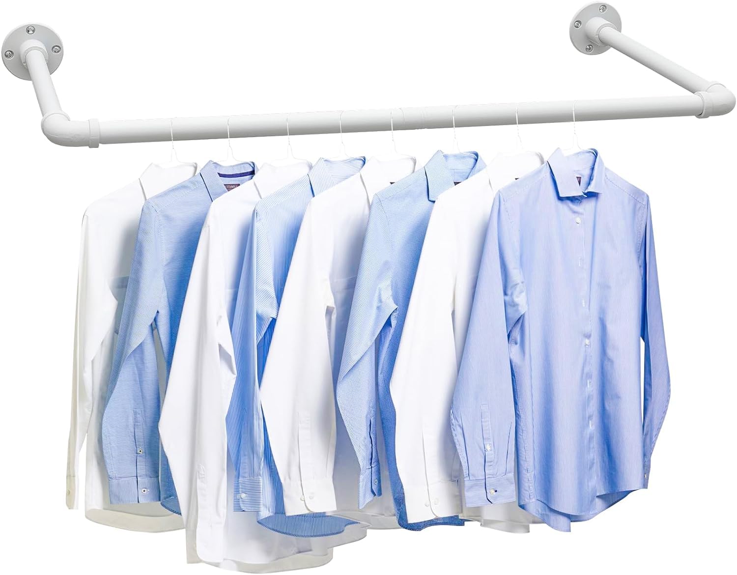 FLY HAWK Clothes Rail for Wall, 80 cm Coat Rail in Industrial Design, Industrial Pipe Clothes Rail, Maximum Load 50 kg, Easy Assembly, Removable Coat Rails Made of Metal/Matte White