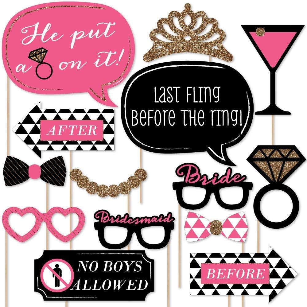 Party Rockers Bride to Be Photobooth Prop and Ballons Decorations Combo Pack for Bachelorette Party