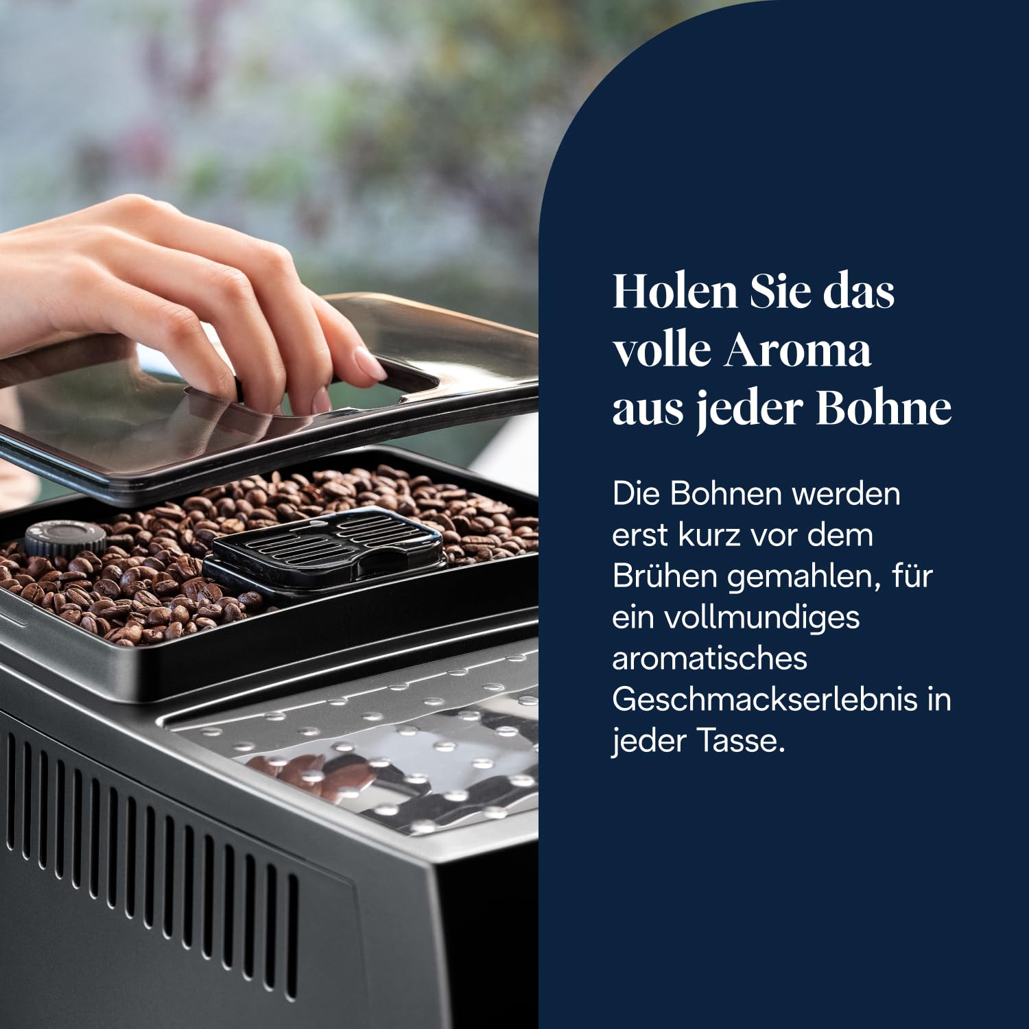 De’Longhi Magnifica S - Perfetto Kaffeevollautomat mit klassischem Milchaufschäumer, Espresso- und Cappuccino Kaffeemaschine, Bedienfeld mit Tasten, Schwarz (ECAM22.110.B) 3