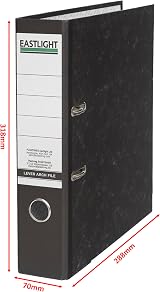 Noti Eastlight A4 Lever Arch Files Pack of 3 Black White view 2