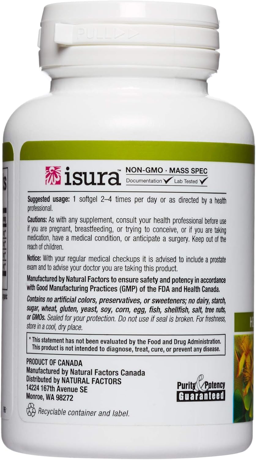 HerbalFactors by Natural Factors, Saw Palmetto, Supports Healthy Prostate Function with Lycopene, 60 softgels (60 servings): Health & Personal Care