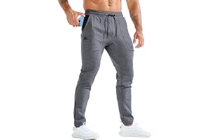 BROKIG Mens ZeroArmor Gym Joggers Sweatpants Tapered Workout Jogging Athletic Slim Track Sweat Pants with Zipper Pocket