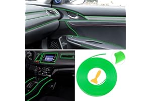 BOAOSI 16.4Ft Car Interior Moulding Trim, Car Interior Trim Strips Universal Waterproof Bendable Car Decorative Filler Insert Strips with Installing Tool (Green)