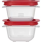 Rubbermaid 1.83-Cup EasyStore Square Food Storage Containers with Lids, 2 Pack