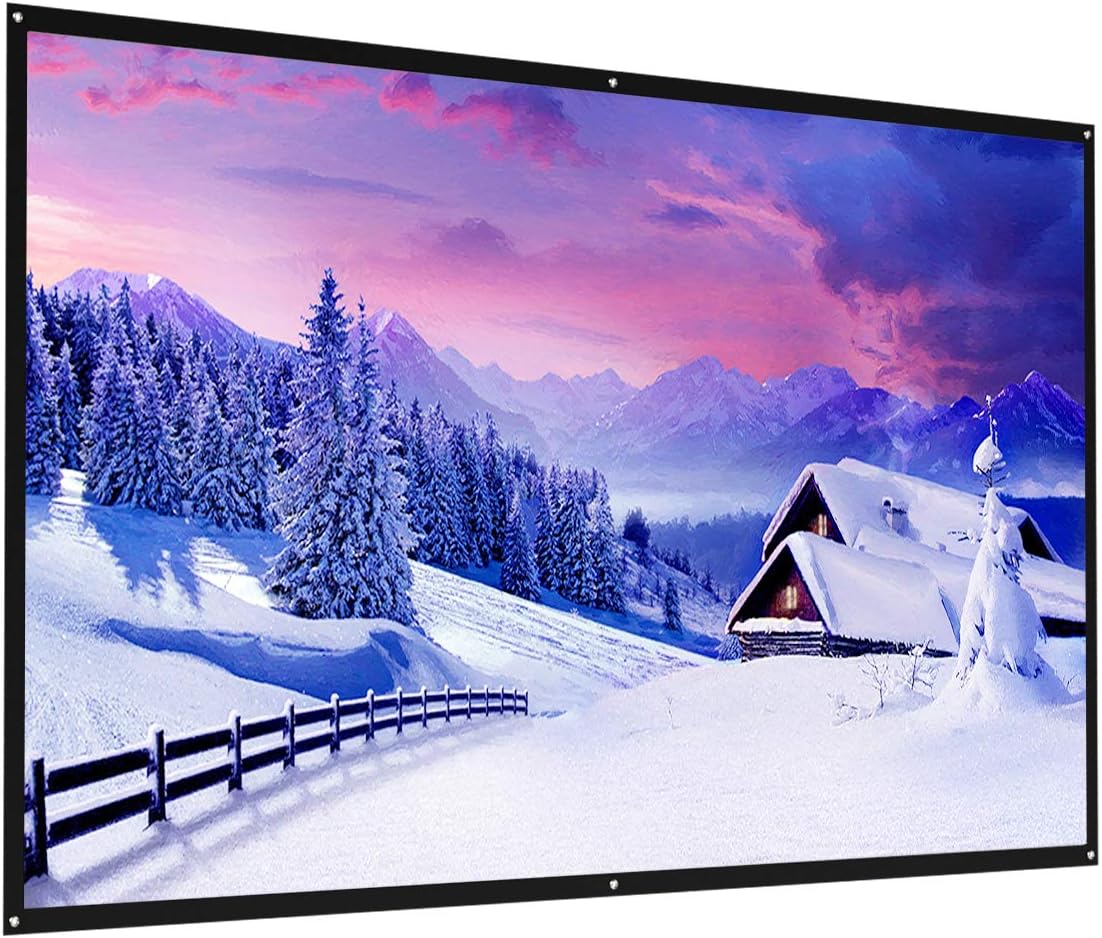 Crenova Projector Screen 84 Inch 16:9 Portable Movies Screen HD Projection Screen for Home Indoor Outdoor