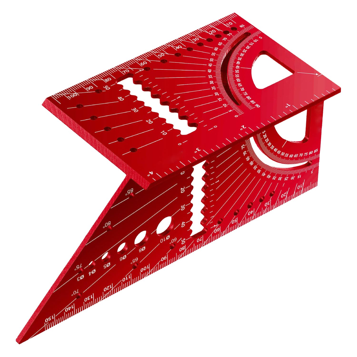 Uadme 3D Multi Angle Measuring Ruler, Aluminum Alloy 45/90 Degree Carpenters Square, Mitre Angle Measuring and Marking Template Tool for Engineer Carpenter