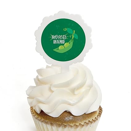 Amazon Com Double The Fun Twins Two Peas In A Pod Cupcake Picks