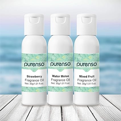 Purenso Fragrance Oil Combo - Mixed Fruit + Strawberry + Watermelon (30g x 3 Bottles)