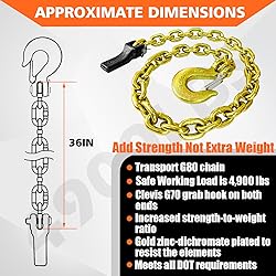 YATOINTO Grade 80 Trailer Safety Chain 36 Inch with