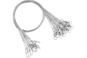 AMYSPORTS Stainless Steel Fishing Leader Saltwater Stainless Rigs Fishing Leader Lure Heavy Wire Fishing Leaders Steel White Nickel