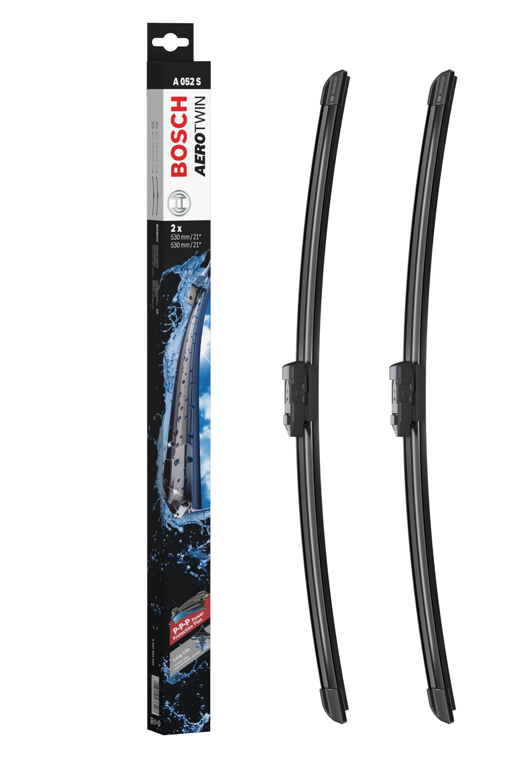 Bosch Wiper Blade Aerotwin A052S, Length: 530mm/530mm − Set of Front Wiper Blades