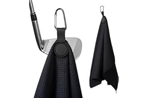 MINGLITAI Magnetic Golf Towel, 23.6"x15.7" Golf Cleaning Towel, Premium Ultra-Absorbent Microfiber Golf Towel for Golf Bags, Carts and Clubs, Waffle Weave Pattern