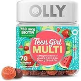 OLLY Teen Girl Multi Gummy, Healthy Skin and Immune Support*- 70 Count | Kids Support, 14 Key Vitamins, Minerals, Biotin &amp; Antioxidants, Gluten Free, No Synthetic Colors, No Synthetic Flavors