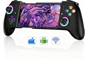 GAMTOURE 【Anti-Drift & Fast-Connect】Wireless Gaming Controller for iPhone/Android, Hall Joystick&Trigger Bluetooth Phone Controller, Handheld Game Console Quality - For Cloud Gaming,Genshin Impact,Roblox,Call of Duty