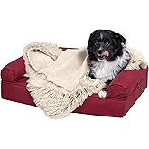 Furhaven Waterproof Throw Blanket for Dogs & Indoor Cats, Washable - Shaggy Plush Calming Long Faux Fur & Velvet Dog Blanket - Taupe, Small