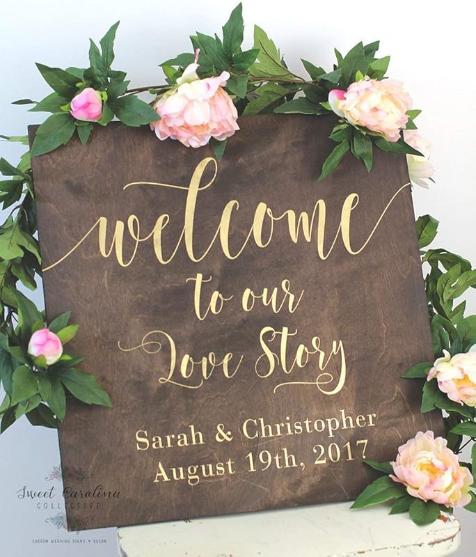 Love Story Wood Sign for Weddings Display