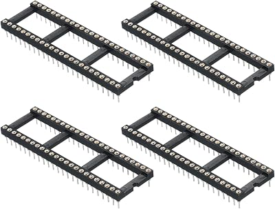 sourcing map 4pcs 48P DIP IC Socket Adapter Round Pin 2.54mm Pitch for PCB Board