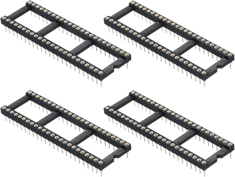 sourcing map 4pcs 48P DIP IC Socket Adapter Round Pin 2.54mm Pitch for PCB Board