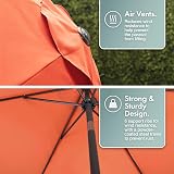 VonHaus Parasol 2.7M Garden Umbrella – Sun Shade Canopy with Tilt, Crank view 5