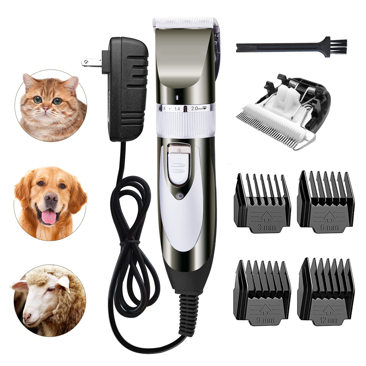 Photo 1 of 12V Professional Dog Clippers for Grooming, Electric Sheep Shears Pet Grooming Clippers for Thick Coat Heavy Duty Animal Hair Fur Trimmers Shaver
