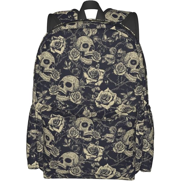 Amazon.com: ALAZA Skull Floral Tatto Halloween Backpack  display picture 1
