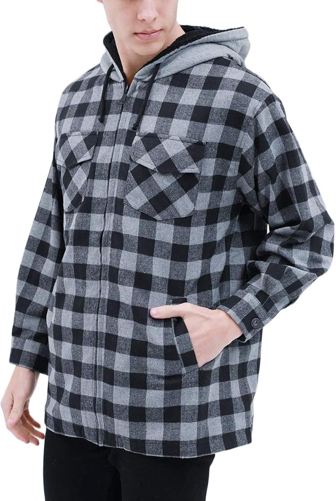 thick flannel hoodie