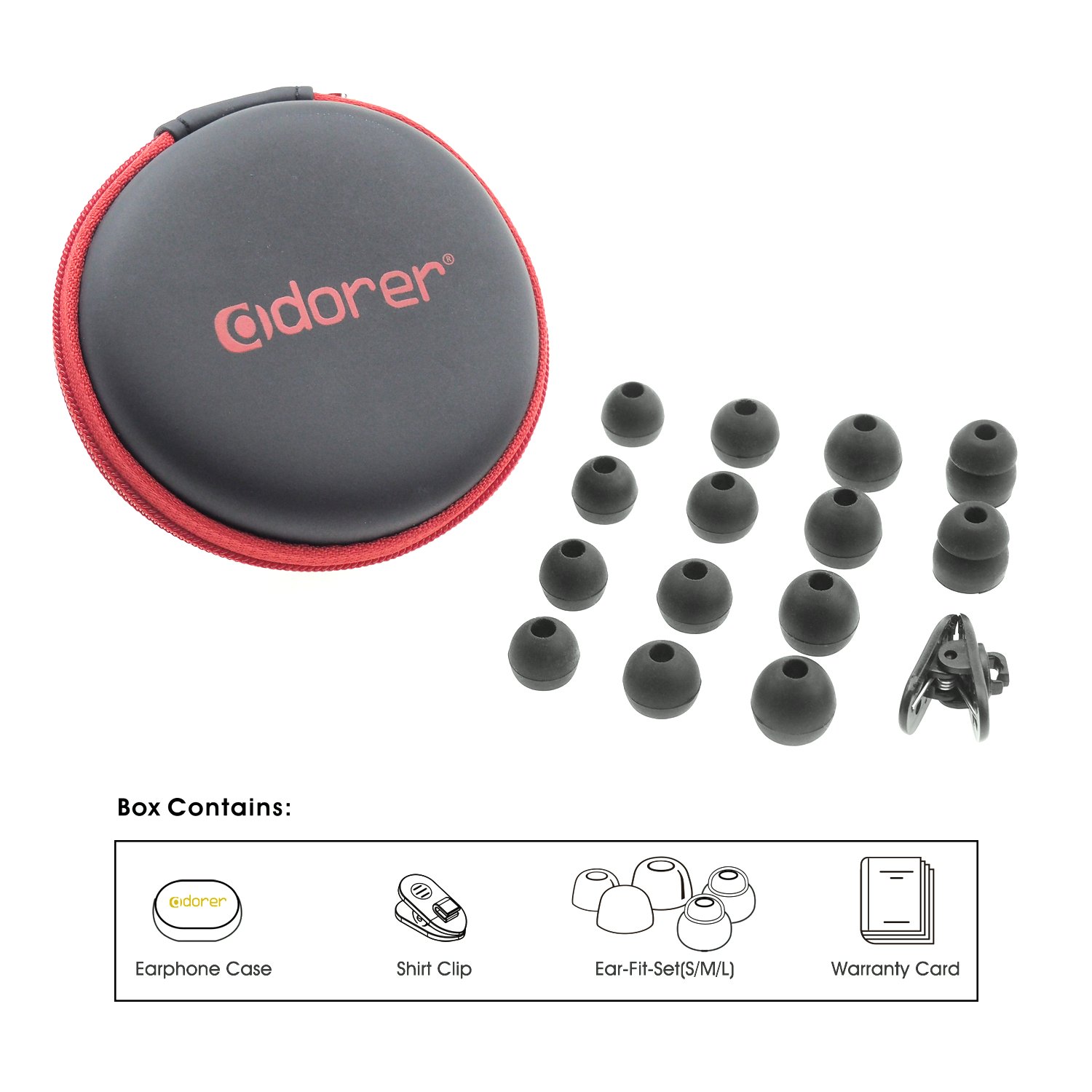 Adorer Earphones M9 High-fidelity Audio In-Ear Headphones with Microphone, Noise Isolating Earbuds for iPhone, iPad, samsung, Android, MP3 Player