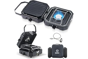 Nice C Camping Stove, Portable Camping Stove Propane, 2 Burner Propane Stove with Grill, Camp Stove, 16,000 BTU Camp Stove wi